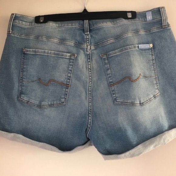 7 For All Mankind Mid Roll Denim Shorts - Picture 2 of 5